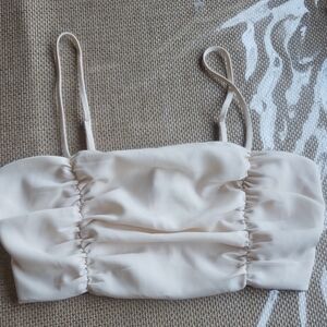 House Of Harlow 1960 Elegant Cream Women's Crop Bandeaus Top Size XS